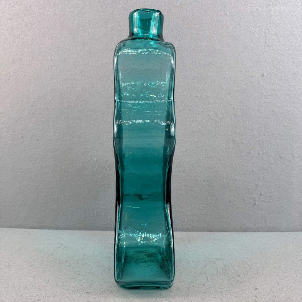 Blenko 9616L Puzzle Vase Matt Carter Antique Green Large Interlocking - Picture 4 of 8
